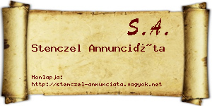 Stenczel Annunciáta névjegykártya